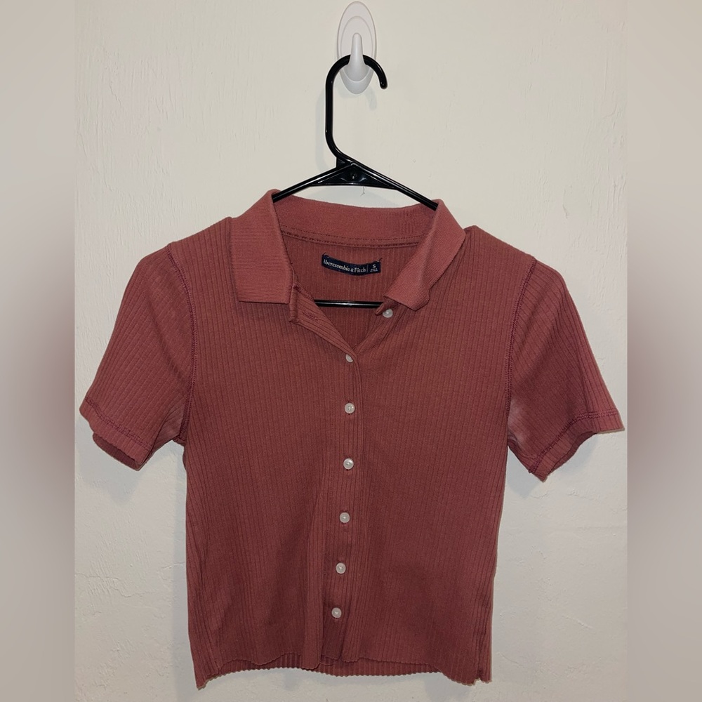Abercrombie and Fitch Collared Ribbed T-Shirt